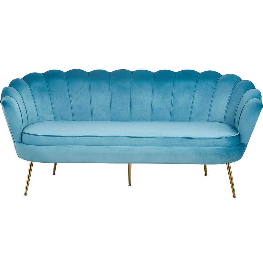 mutoni casual Muschelsofa 3-Sitzer Samt Hellblau | Stoffsofas