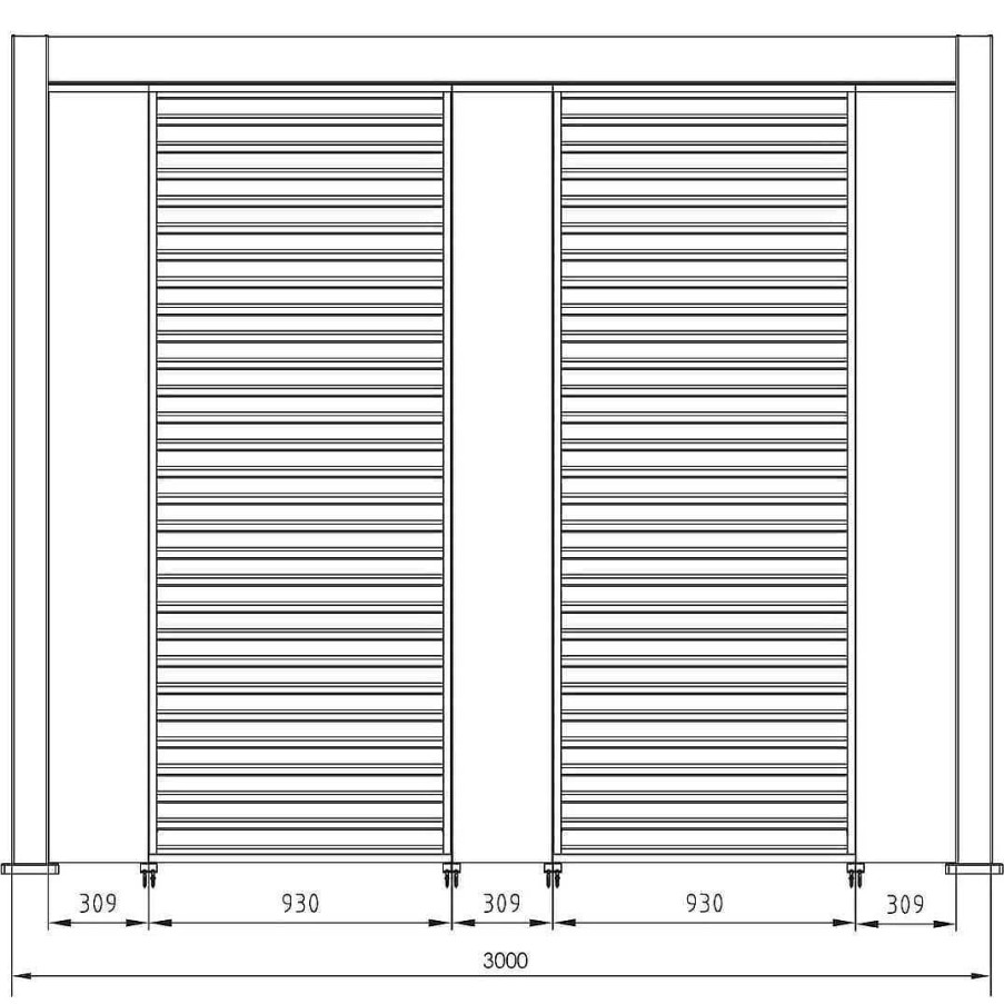 mutoni lifestyle Gartenpavillon Ocean Natur-Anthrazit 360X600 | Pavillons Und Gartenzelte