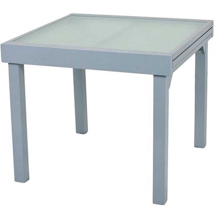 mutoni pleasure Garten Ausziehtisch Lola Glas Grau 90-180X90 | Garten Esstische