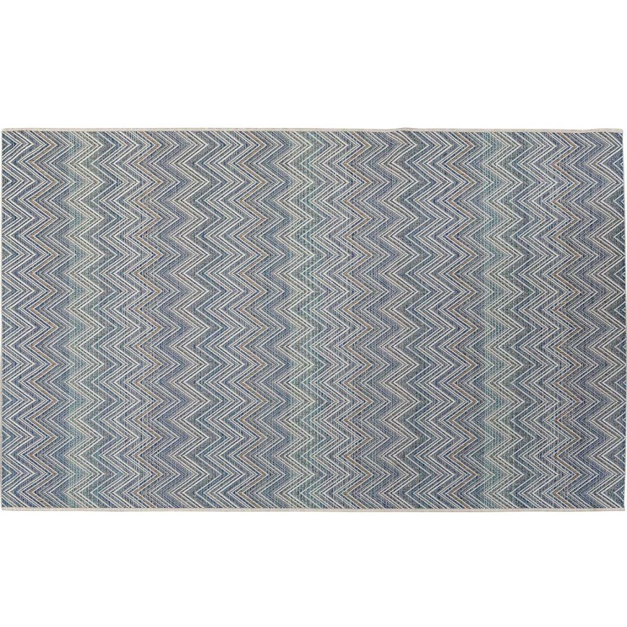 KARE Design Outdoor Teppich Zigzag Blau 160X230 | Outdoorteppiche