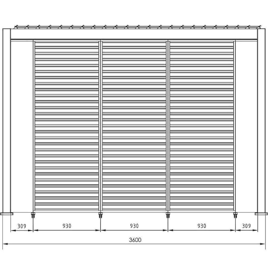 mutoni lifestyle Gartenpavillon Ocean Weiss 360X600 | Pavillons Und Gartenzelte