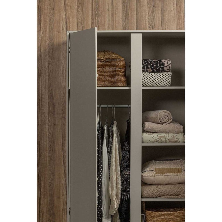 mutoni living Kleiderschrank Maevy Kiefer Cloud Grey 200X100 | Kleiderschranke