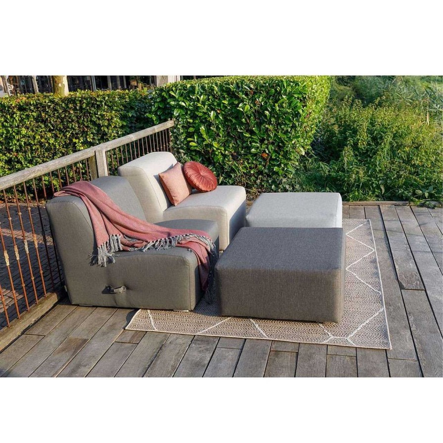 mutoni living Gartenlounge Kubbano 1-Sitzer Element Steingrau | Loungeelemente