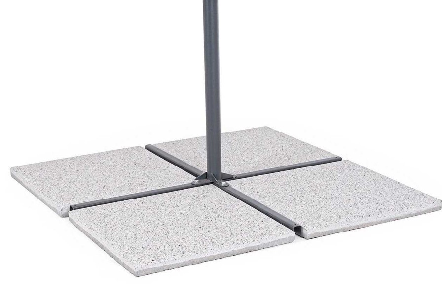 mutoni lifestyle Platten Zu Schirmstander 50X50 Zement Mix Weiss (4Er-Set) | Schirmstander