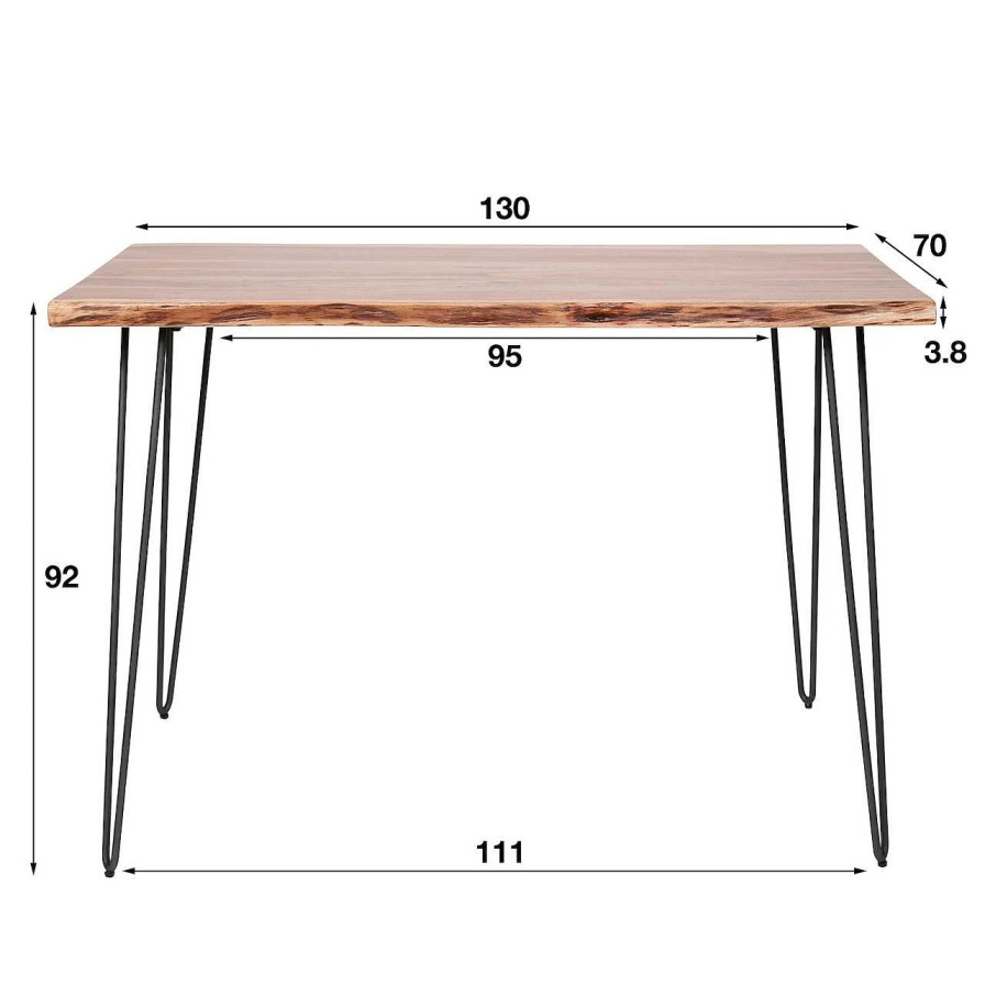 mutoni industrial Bartisch Edge Akazie Natur 130 | Bartische