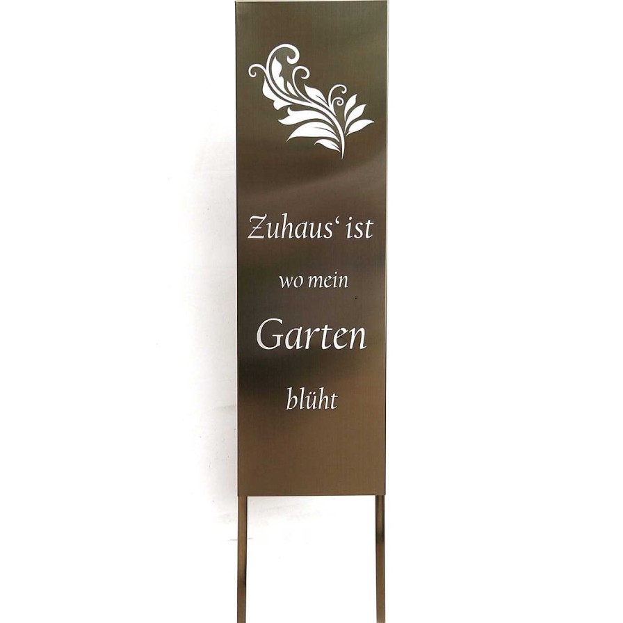 mutoni pleasure Gartenschild Farn Edelstahl Silber | Gartendeko