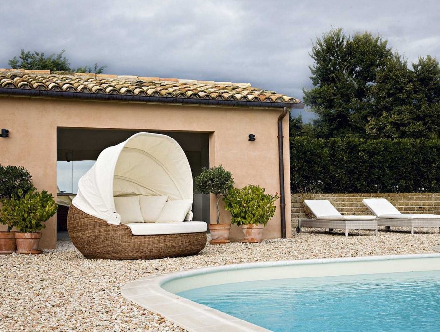 mutoni ethnic Garten Liegeinsel Sphera Polyrattan Bronze | Daybeds Und Sonneninseln