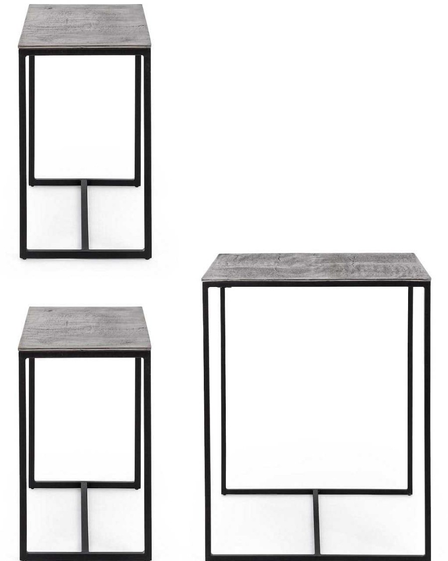 mutoni lifestyle Tisch + 2 Barhocker Amira Silber (3Tlg) | Bartische