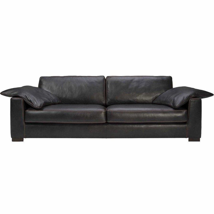 mutoni original Sofa Mandela 3-Sitzer Leder Black (D-Bullet) | Sofas