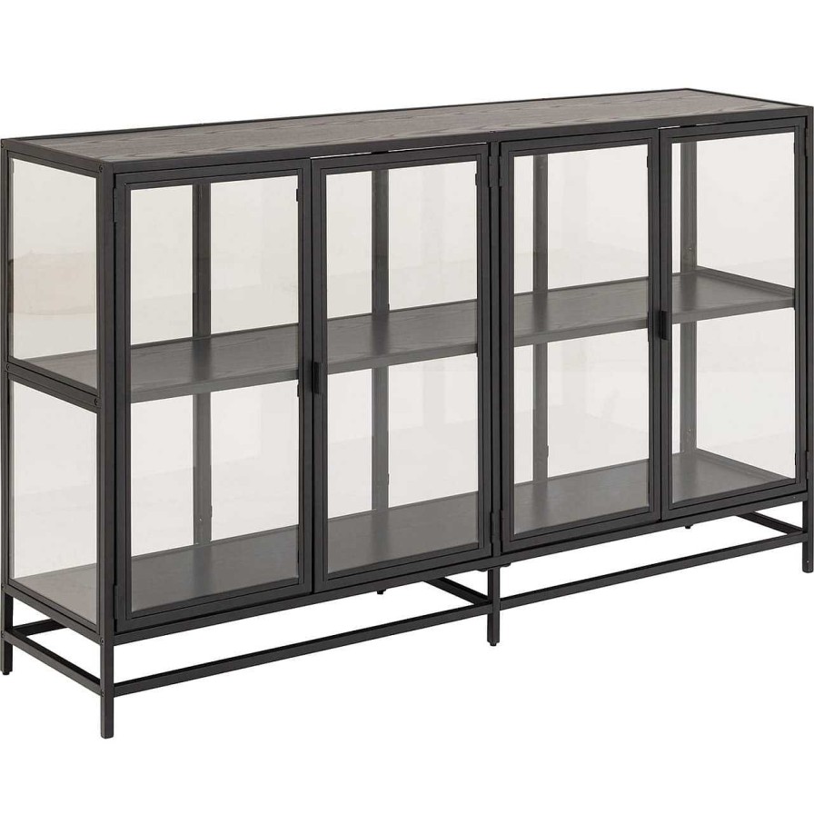 mutoni scandi Vitrine Multiple Bronx Metall Schwarz 152 | Vitrinen