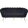 mutoni casual Muschelsofa 3-Sitzer Samt Schwarz | Stoffsofas